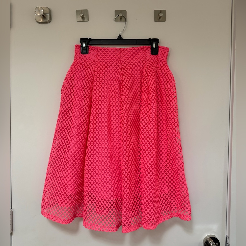 Blush Neon Pink Mesh Circle Skirt
